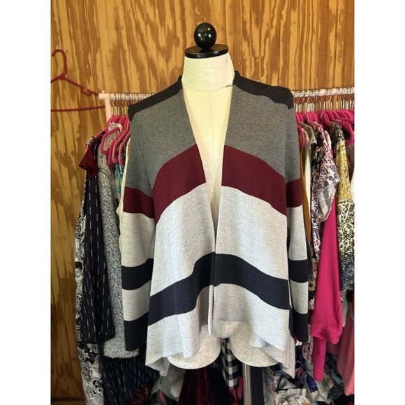 Thakoon Collective Striped Front Drape Cardigan RTR Long Sleeve Knit Sz S Boho - Picture 2 of 11